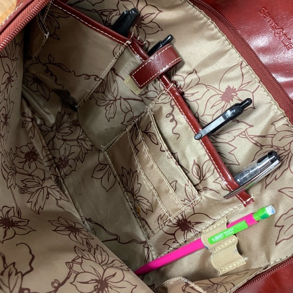 Samsonite red leather briefcase - Picture 3 of 4